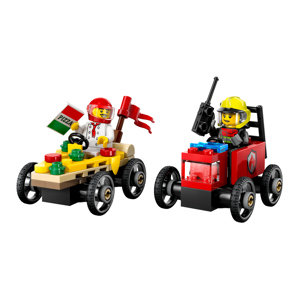 Lego City Pizza vs. Fire Truck Race Car Pack 60458